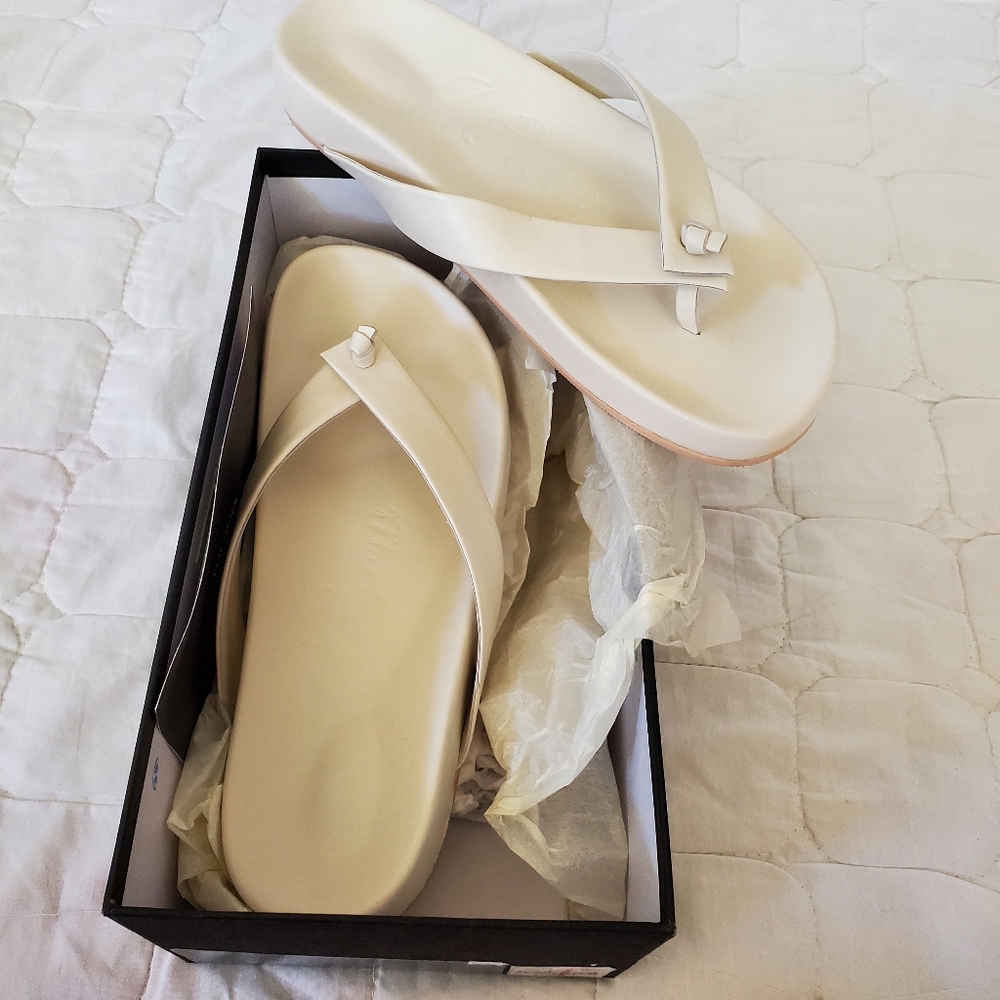 New  J Crew leather slippers